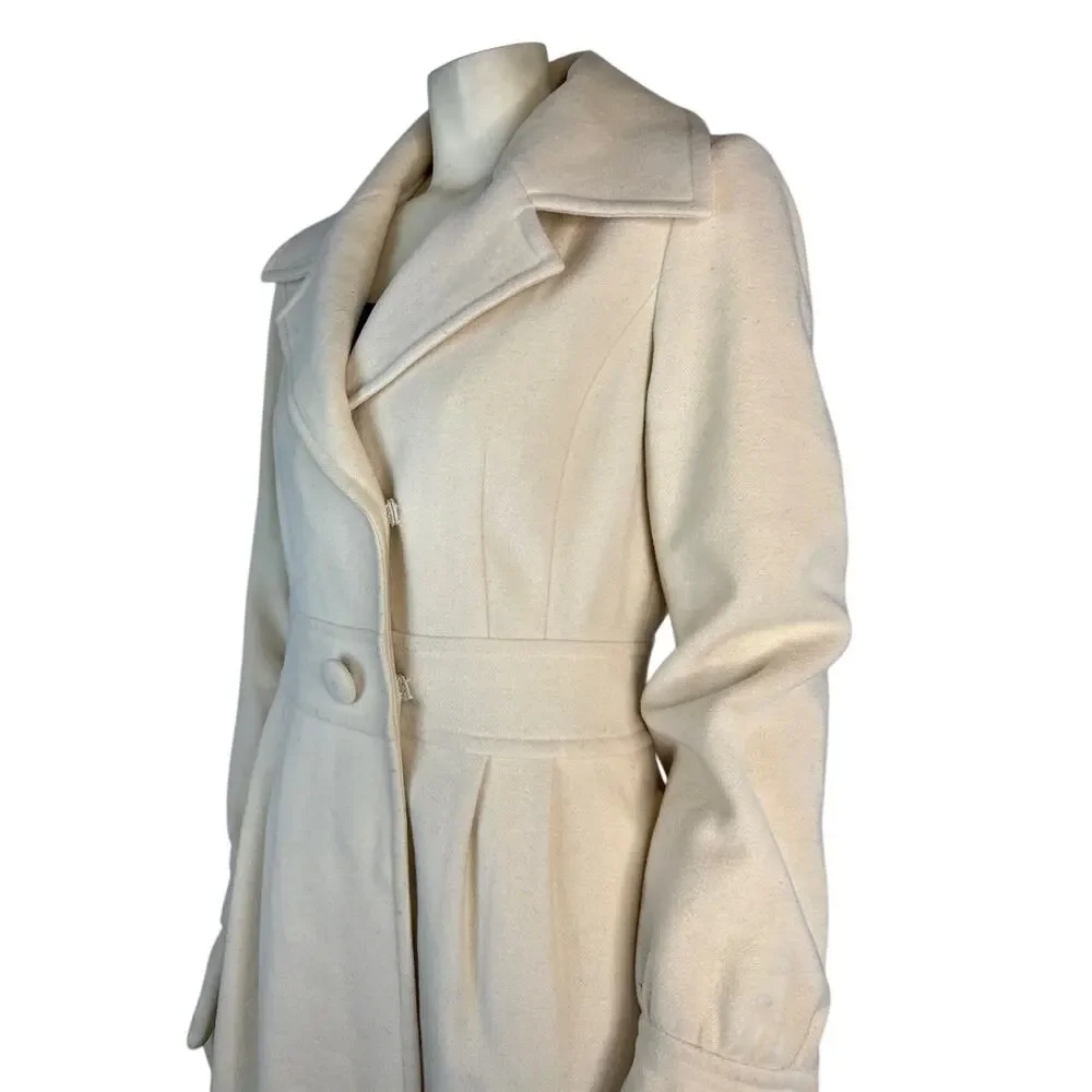 Retro Halogen fitted cream peacoat hoilday formal size medium
